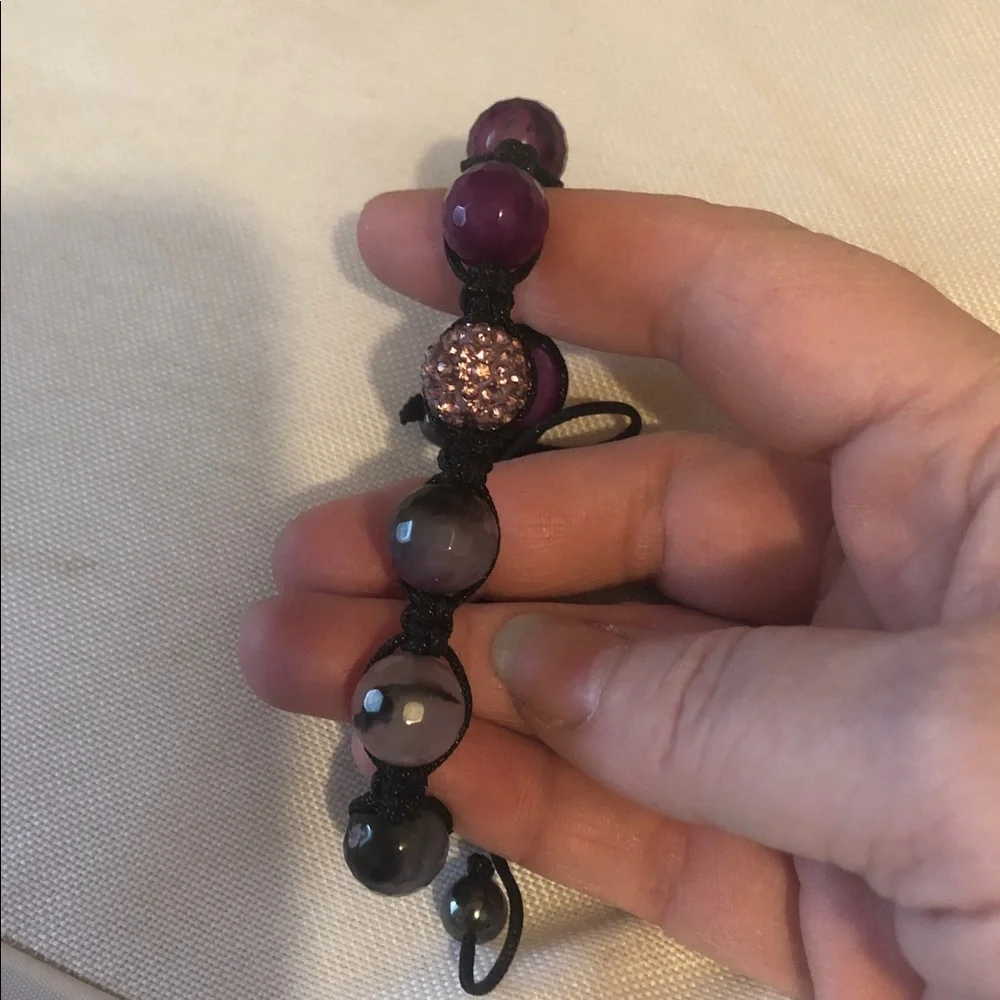 Purple Bead Macrame Bracelet - on hold possible substitute